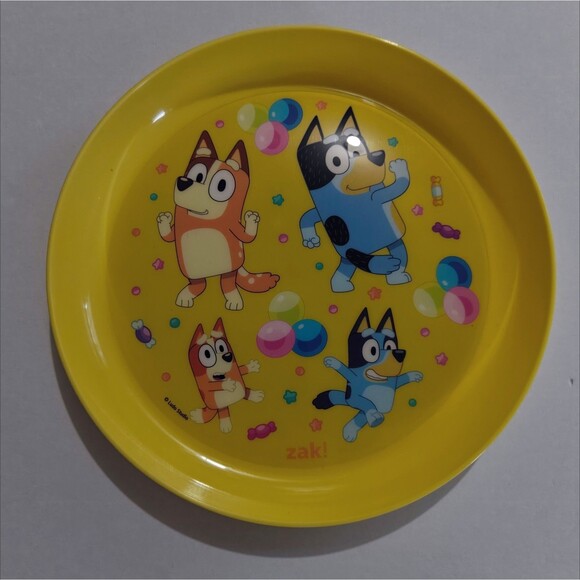Zak! Yellow Bluey Plastic Plates Kids Party Supplies Bingo Bandit Chilli 7.5 Zak - Picture 3 of 9